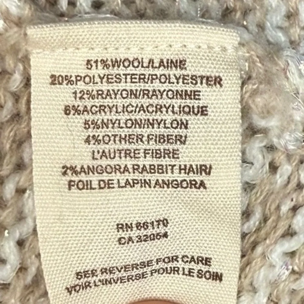 FREE PEOPLE We The Free Trapeze Open Front Cardigan, Cream/White, Wool Blend, L